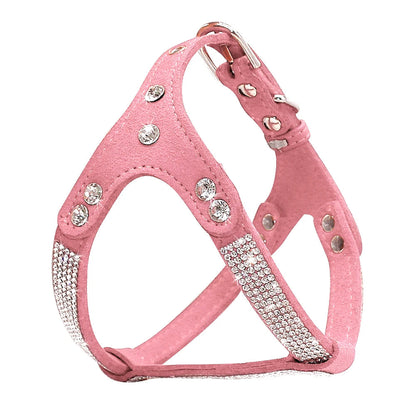 Harnais Petit Chien Cuir avec Strass