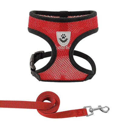 Harnais Petit Chien Maille Rouge