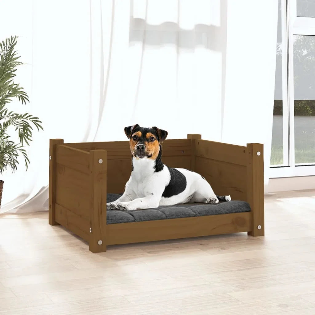 Lit pour Chien en Bois Foncé