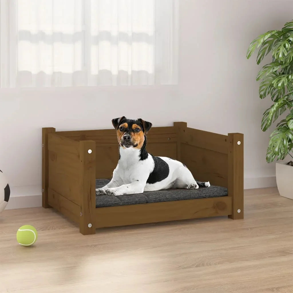 Lit pour Chien en Bois Foncé