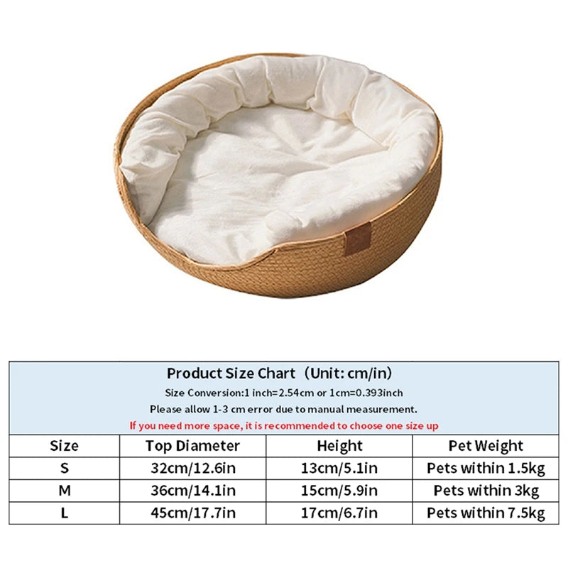 Panier pour Petit Chien en Rotin Bambou Tissé