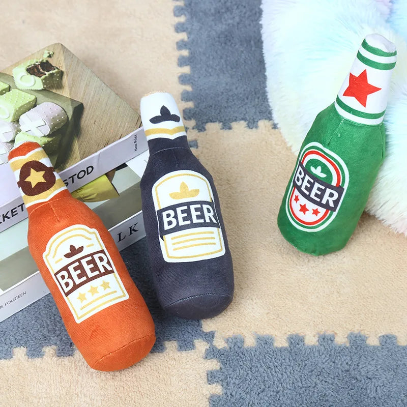 Peluche bouteille de bière pour Chien