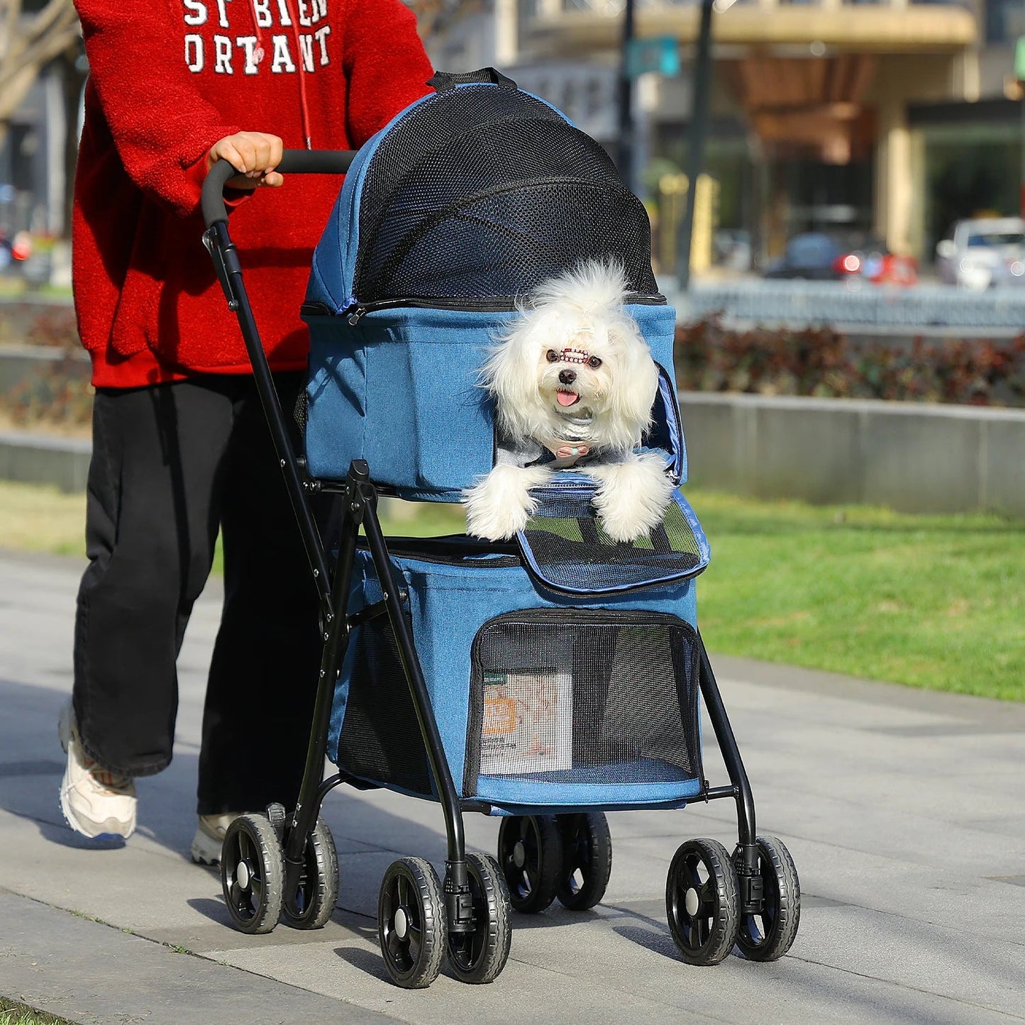 Poussette Double pour Petit Chien