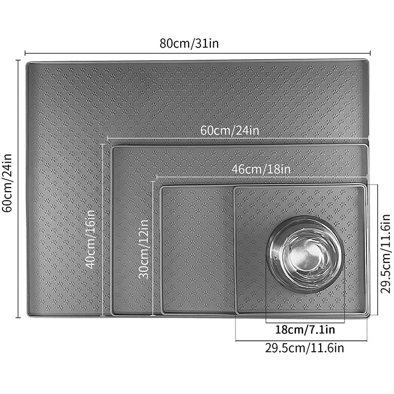 Tapis d'alimentation imperméable en Silicone